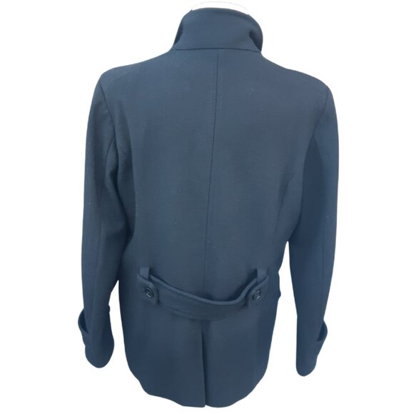 H&M 40R Black Double Breasted Wool Blend Men's Button Up Pea Coat - Picture 3 of 16